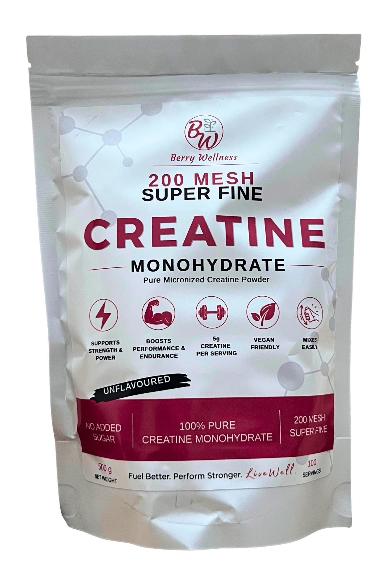 Berry Wellness 200 Mesh Super Fine Creatine Monohydrate 500g